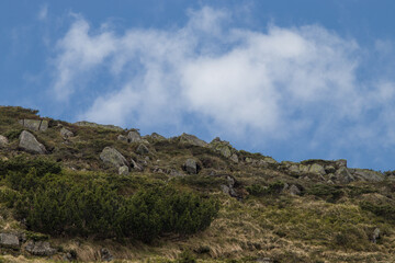Fototapeta na wymiar mountain range with rocks and stones