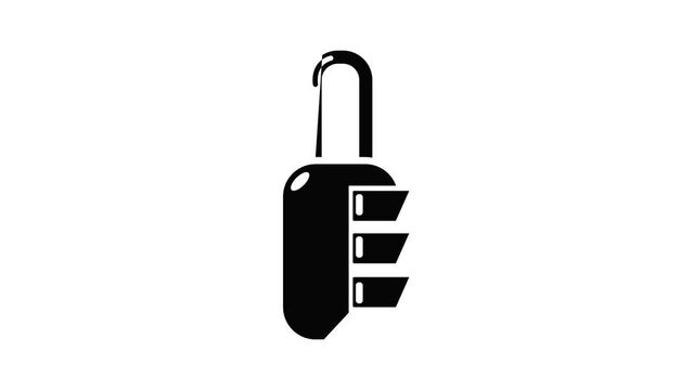 Lock combination icon animation simple best object on white