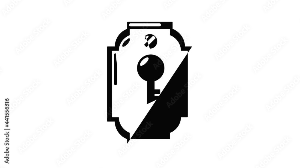 Poster lock front icon animation simple best object on white