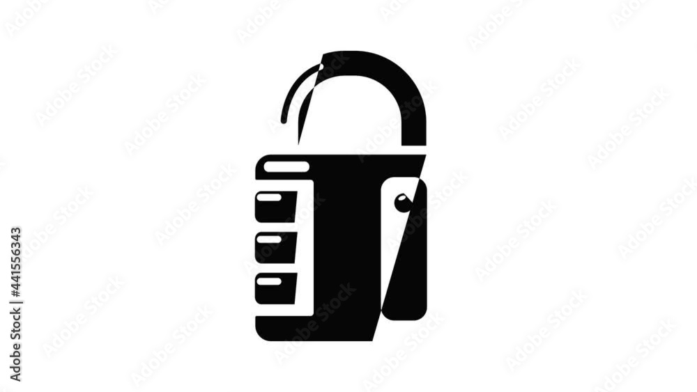 Poster lock system icon animation simple best object on white