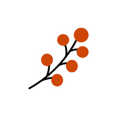simple flat illustration of red blossom berries. Vector illustration