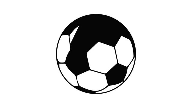 Soccer ball icon animation simple best object on white