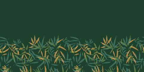 Bamboo Frame Border Seamless Pattern