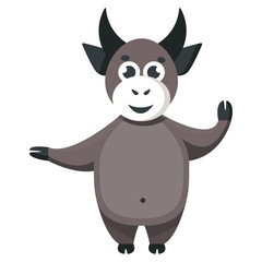 Obraz premium Year of the bull, funny friendly bull or cow Year Lunar Zodiac Animal.