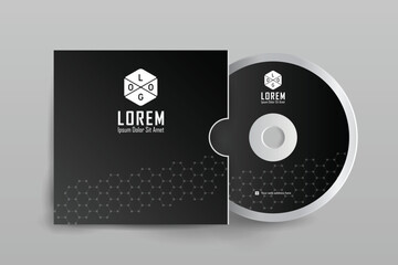 CD cover and Disk design. Luxury, Modern, Elegant, Professional Minimalist Business CD cover design design with disk label design. Elements of Branding Stationery. Vector illustration