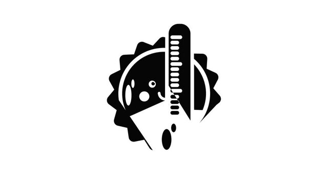 Summer icon animation simple best object on white
