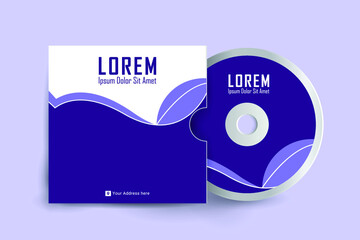 CD cover and Disk design. Luxury, Modern, Elegant, Professional Minimalist Business CD cover design design with disk label design. Elements of Branding Stationery. Vector illustration
