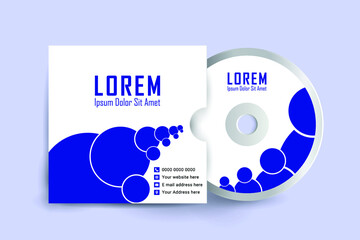 CD cover and Disk design. Luxury, Modern, Elegant, Professional Minimalist Business CD cover design design with disk label design. Elements of Branding Stationery. Vector illustration