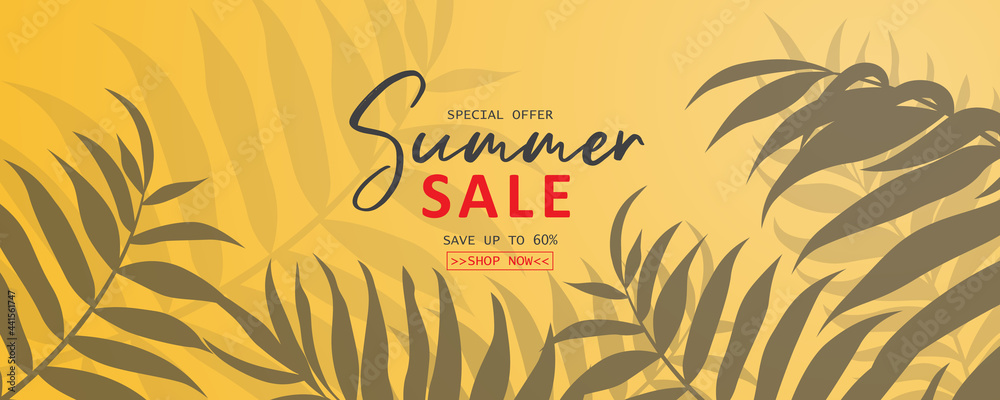 Poster Summer banner template for advertising summer arrivals collection or seasonal sales promotion