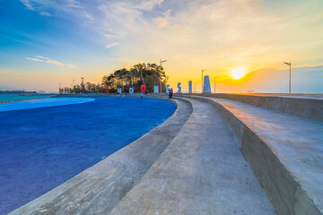 Beautiful sunset on Putri island, Batam Island