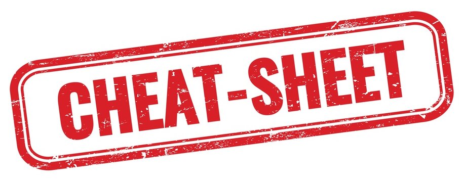 CHEAT-SHEET text on red grungy stamp.
