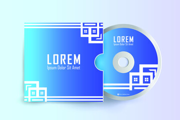 CD cover and Disk design. Luxury, Modern, Elegant, Professional Minimalist Business CD cover design design with disk label design. Elements of Branding Stationery. Vector illustration