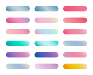 Set of colorful gradient buttons. Empty buttons for website, mobile apps and more. Web UI elements. Call to action buttons. Vector illustration.