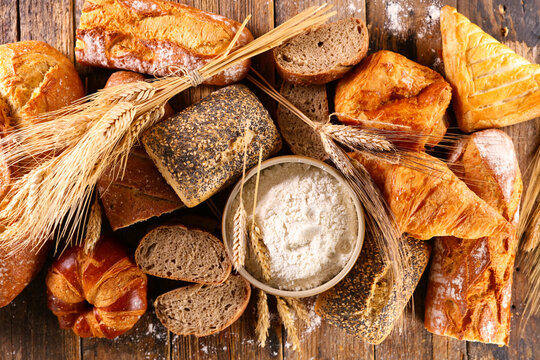 various of bread and croissant