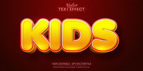 Kids text, cartoon style editable text effect
