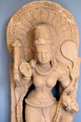 Fototapeta premium Statue of Dancing Vaishnavi from 8th century exposed in the Prince of Wales Museum, now known as The Chhatrapati Shivaji Maharaj Museum in Mumbai, India