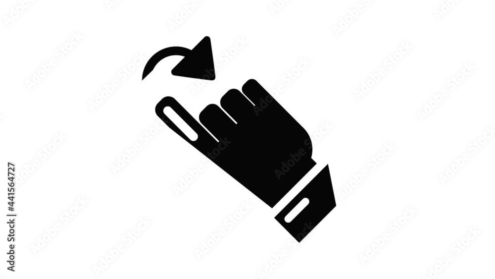 Poster cursor turn icon animation simple best object on white