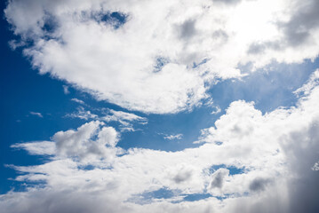 White clouds. perfect blue sky.cirrus clouds formation with blue heaven background.