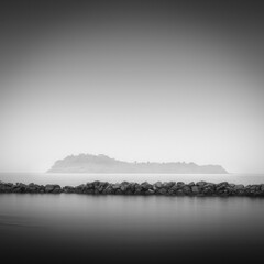 misty morning on the sea