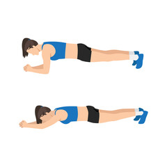 Woman doing Slider body saw exercise. Flat vector illustration isolated on white background