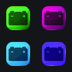 Accumulator four color glass button icon