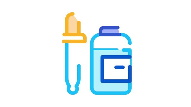 Medicine Dropper Supplements animated icon on white background