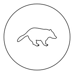 Badger animal wild Meles Taxus predatory mammal family kunihih Carnivore silhouette in circle round black color vector illustration contour outline style image