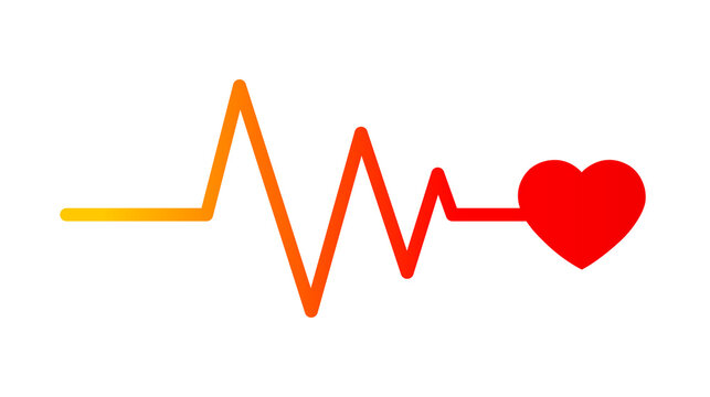Heartbeat icon, Heart beat pulse symbol line design for logo, apps, UI and websites, Medical healthy concept, Isolated on white background, Vector illustration