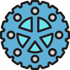  gear color outline icon