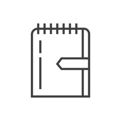 Bookmark tag, label icon vector in outline style. Bookmark line symbol