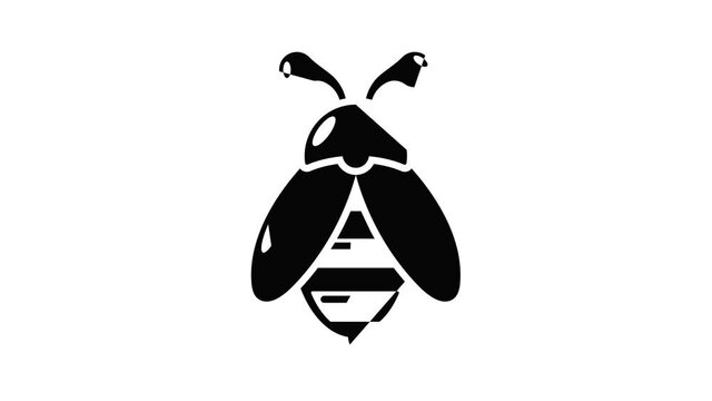 Bee icon animation simple best object on white