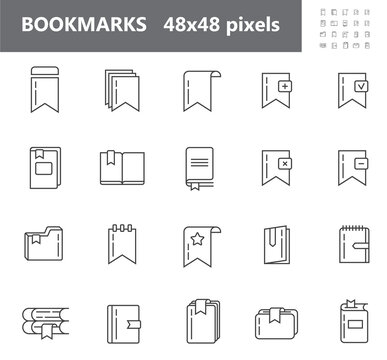 Bookmark tag, label icon vector in outline style. Bookmark line symbol