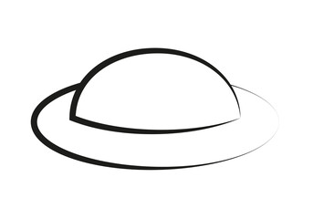 Icono de un sombrero en fondo blanco.