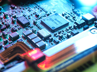 UK, Bucks, High Wycombe, Close-up of mother board