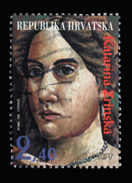 A Stamp Printed In Croatia Shows Katarina Zrinska A Croatian Noblewoman And Poet, Born Into The House Of Frankopan Noble Family, Series, The Zrinskis And The Frankopans, Circa 1996