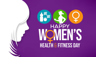 Women's health and fitness day is observed every year on last Wednesday in September, to promote the importance of health and fitness for women of all ages. vector illustration