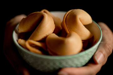 Bowl with fortune cookies