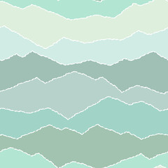 Seamless repeating pattern with ripped and torn paper likes mountains and fields vector illustration in monotone or monochromatic color