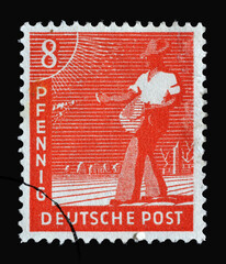 Stamp printed in Germany, American-British-Soviet Occupation (Trizone) shows Sower, circa 1947
