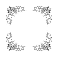 Decorative hand drawn classic vintage ornament. Retro hand drawn dividers victorian old frames. Text lines vintage border scribble dividing line elements doodle vector illustration