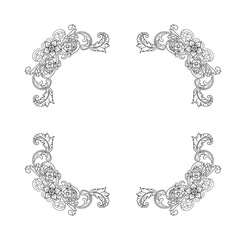 Decorative hand drawn classic vintage ornament. Retro hand drawn dividers victorian old frames. Text lines vintage border scribble dividing line elements doodle vector illustration