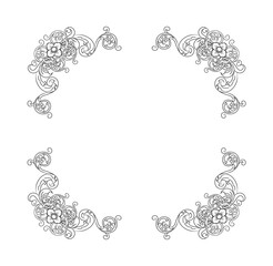 Decorative hand drawn classic vintage ornament. Retro hand drawn dividers victorian old frames. Text lines vintage border scribble dividing line elements doodle vector illustration