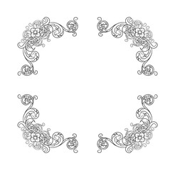 Decorative hand drawn classic vintage ornament. Retro hand drawn dividers victorian old frames. Text lines vintage border scribble dividing line elements doodle vector illustration