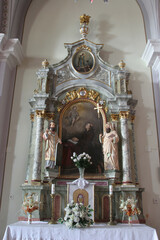 The altar of St. Anthony of Padua at the Church of the Visitation of the Virgin Mary in Cirkvena,...