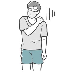 マスク　肩こり　若い男性