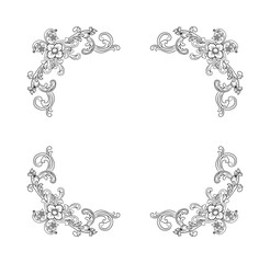 Decorative hand drawn classic vintage ornament. Retro hand drawn dividers victorian old frames. Text lines vintage border scribble dividing line elements doodle vector illustration