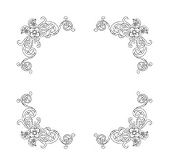 Decorative hand drawn classic vintage ornament. Retro hand drawn dividers victorian old frames. Text lines vintage border scribble dividing line elements doodle vector illustration