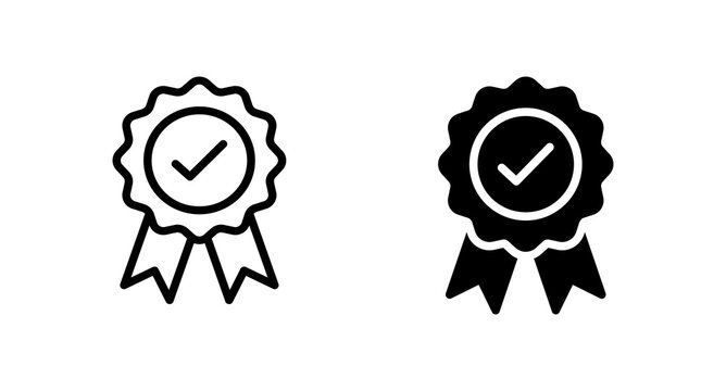 Medal with check mark icon vector for computer, web and mobile app 