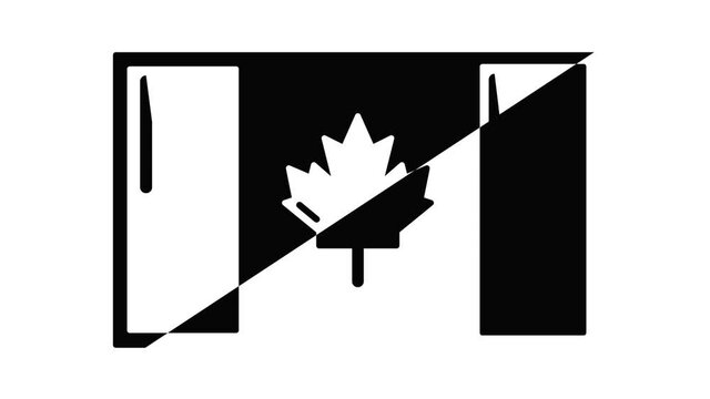 Flag canada icon animation simple best object on white