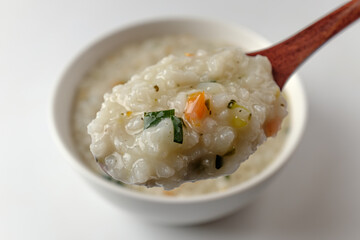 vegetable porridge on a white background